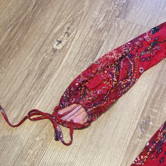 NWOT Boutique Red Mock Neck Dress with Cut Out Back - Picture 4 of 6